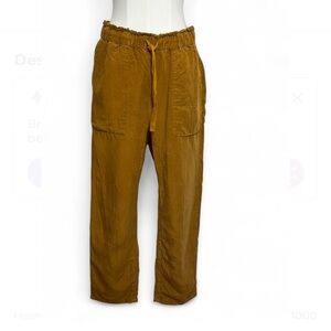 Zara Women’s Brown Linen Blend Straight Leg Cargo Style Pants - Small